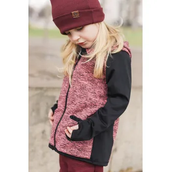 Dámská mikina růžová melírovaná mikina se širokým límcem