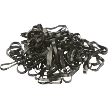 gumičky do hřívy ploché, silikon, 500ks barva: černá