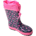 Dívčí holínky WOLF - Y2202A, tmavě modrá / srdíčka Barva: Modrá, Velikost: 34