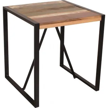 Jídelní stůl Jídelní stůl z recyklovaného dřeva a kovu 70x70 Jupiter