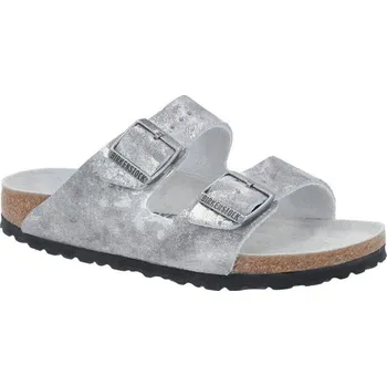 Dámské pantofle Birkenstock Kůžoné pantofle Arizona VL | Barva:stříbrný | Velikost:37