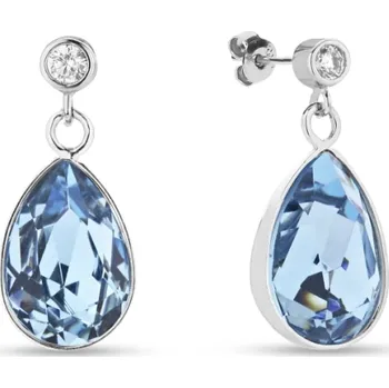 Náušnice Stříbrné náušnice s krystaly Swarovski Elements modrá kapka Barocco KCD432010AQ Aqua