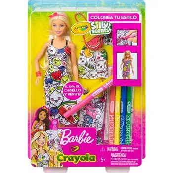 Panenka Mattel Barbie Crayola vybarvování šatů s voňavými doplňky, GGT44