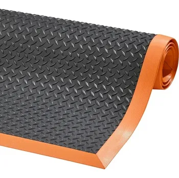 Rohožka Černo-oranžová protiúnavová protiskluzová rohož Cushion Flex - délka 210 cm, šířka 91 cm, výška 1,27 cm