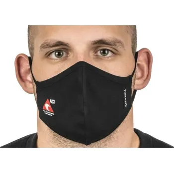 Diagnostický test Rouška PW CV22 antimikrobialní, černá s logem ACI, seřizovatelné šňůrky za ucho