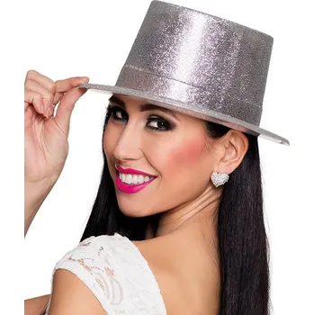 Brokátový cylindr - Stříbrný