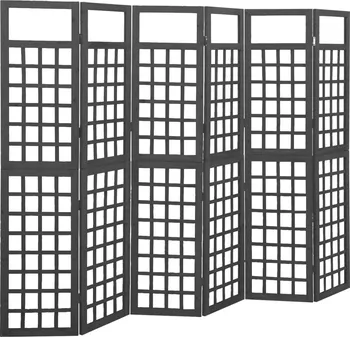 Paraván Šestidílná dělicí stěna 316485 242,5 x 180 cm černá