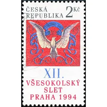 Poštovní známka XII. všesokolský slet v Praze - razítkovaná - č. 47