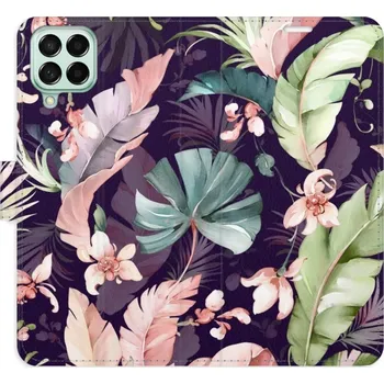 Pouzdro na mobilní telefon Flip pouzdro iSaprio - Samsung Galaxy M53 5G - Flower Pattern 08 - kapsičky na karty (Knížkový flip kryt, obal, pouzdro iSaprio na mobil Samsung Galaxy M53 5G - Flower Pattern 08 - 360° ochrana telefonu, přihrádka na karty a hotovost, funkce stojánku, pev