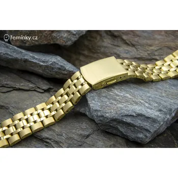 Řemínek na hodinky Masivní ocelový tah A-nis AOG019 Barva spony: zlatá, Délka řemínku: standardní velikost, Šířka řemínku v mm: 12