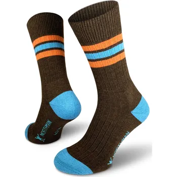 Pánské ponožky Northman Turistické merino ponožky Larvik Velikost: 39-41 Hnědé Turistické Merino Ponožky