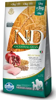 Krmivo pro psa N&D Ancestral Grain Dog Adult Medium/Maxi Chicken/Pomegranate 15 kg