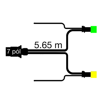 Auto elektroinstalace Kabelový svazek 5,65 m s 7 pól. zástrčkou s předními vývody FRISTOM