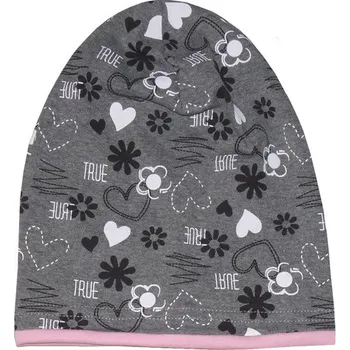 Čepice Dívčí jarní čepice - Srdíčka, (1095-2), vel. 4 - 9 let