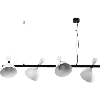 Light for home - Závěsné svítidlo na lankách 10403 "TURIN", 4x40W, E14, Černá + bílá