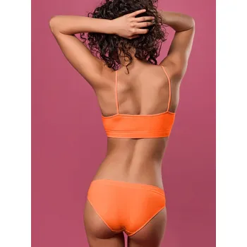 Dámské spodní prádlo Bezešvé kalhotky s vyšším pasem (21 BAREV) Barva: Oranžová neon (Arancio Fluo), Velikost: S-M