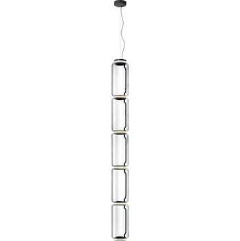 Flos F0281000 Noctambule S5 High Cylinder, závěsné svítidlo ze skla, 6x9W LED 2700K, výška 269cm