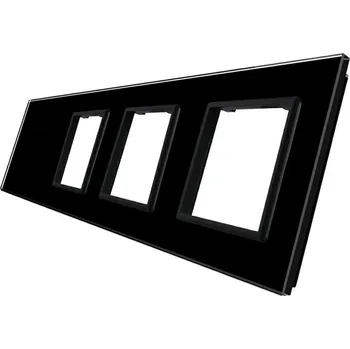 vypínač WELAIK čtyřnásobný skleněný panel 0+zás+zás+zás - černý
