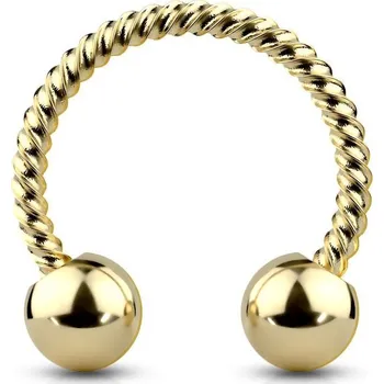 Piercing Zlacený piercing podkova vroubkovaná 1,2 x 8 mm