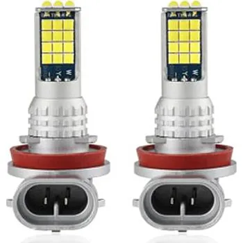 Povinná bezpečnostní výbava LED H11-2x30 - sada dvou LED žárovek 15W do auta s paticí H11 a H8, svit 3600lm