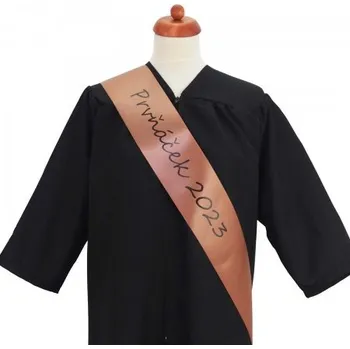 Party dekorace Šerpa pro předškoláky zlatorůžová - saténová