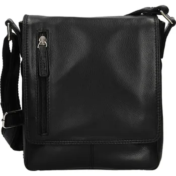 Pánská aktovka Pánská kožená taška přes rameno Lagen Texas - černá