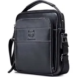 Bullcaptain pánská kožená messenger taška Ursicin Černá BULLCAPTAIN 97k-cube