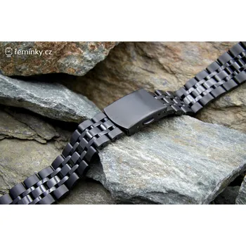 Řemínek na hodinky Masivní ocelový tah A-nis AOB019 Barva spony: černá, Délka řemínku: standardní velikost, Šířka řemínku v mm: 20