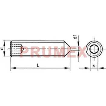 Šroub Šroub stavěcí s hrotem-inbus DIN 914 M12x20 pozink