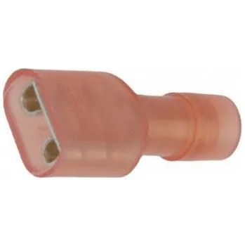 Síťový kabel Faston-zdíř.6,3mm červ.kab.0,75-1,3mm2 plná izol.