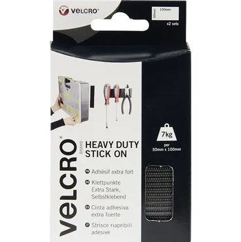 VELCRO® VEL-EC60239 pásek se suchým zipem, lepicí, háčková a flaušová část, extra silná, (d x š) 100 mm x 50 mm, černá,