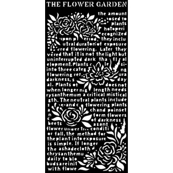 Stamperia Plastová šablona Květiny a text 12x25cm