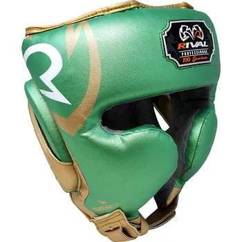 Chránič hlavy na box a bojový sport Helma Rival Professional - zelená / zlatá