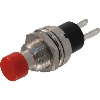 Tlačítko PBS-10C-2, ON-(OFF) 1pólové 250V/1A červené