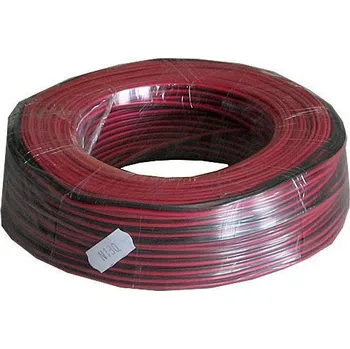 Síťový kabel Dvojlinka 2x0,12mm2 CU, 28AWG červeno-černá, balení 100m