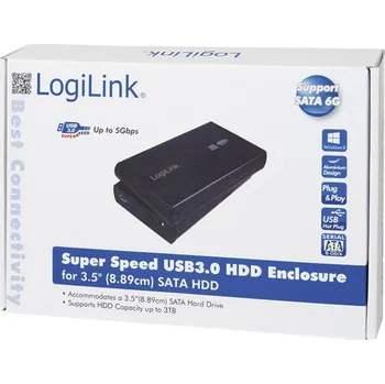 LogiLink UA0107 8,9 cm (3,5 palce) kryt pevného disku 3.5 palec USB 3.2 (Gen 1x1)