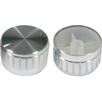 vypínač Přístrojový knoflík 18T 30x17mm, hřídel 6mm stříbrný