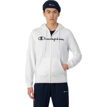 Pánská mikina CHAMPION PÁNSKÁ MIKINA S KAPUCÍ HOODED FULL ZIP SWEATSHIRT WHITE 218530 WW001 Velikost: M
