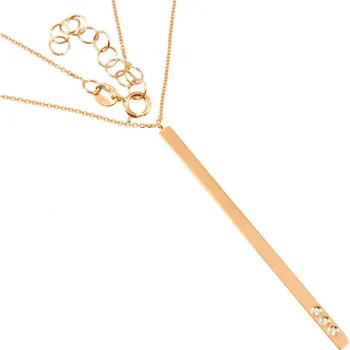 Náhrdelník ŠPERKY-NM, Zlatý elegantní náhrdelník 343 růžové zlato Délka náhrdelníku: 45 cm