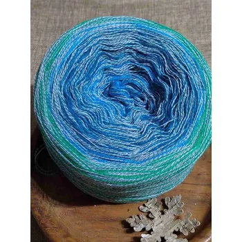 Příze Duhové klubíčko 3 nitka zeleno modro šedá