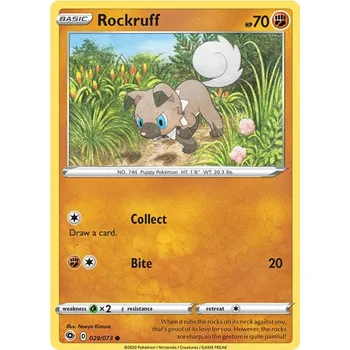 Sběratelská karetní hra Rockruff 029/073 - Champion´s Path Typ karty: Non-Holo