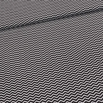 Bavlněné plátno TEZY 13B ZIG ZAG černá, š.150cm (látka v metráži)