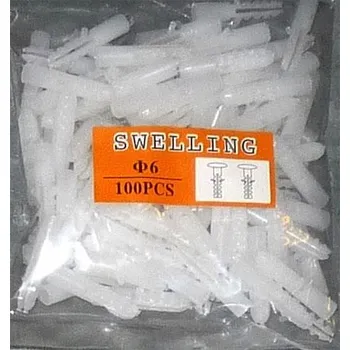 Hmoždinka Hmoždinka 6mm nylonová bílá, balení 100ks