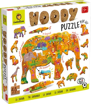 Puzzle Ludattica Woody Savana 48 dílků