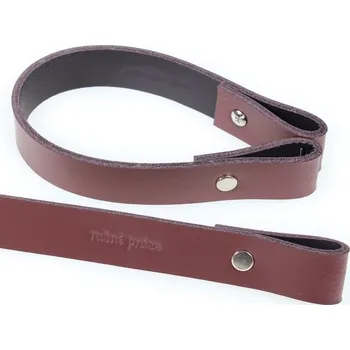 Popruh kožený, 30cm, ruční práce, hnědý