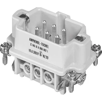 Síťový konektor Amphenol C146 10A006 002 1-1 vložka pinového konektoru Heavy|mate® C146 Počet kontaktů 6 + PE 1 ks