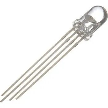 Polovodič LED 5mm RGB čirá 1-3Cd/ 20mA společná anoda