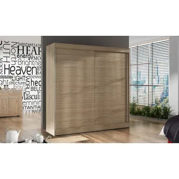 Šatní skříň Prostorná šatní skříň BULAN X - šířka 200 cm, dub sonoma