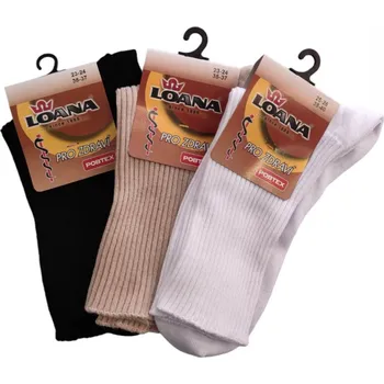 Dámské ponožky Loana Ponožky EXTRA ROZTAŽITELNÉ Barva: Bílá, Velikost: 43-45
