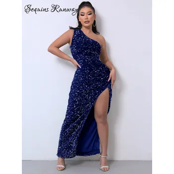 Dámské šaty Dámské šaty na společnost Sequins SF367 Barva: Modrá, Velikost: XS